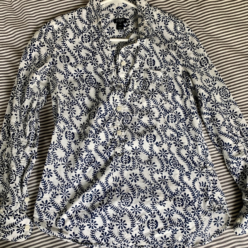J. Crew floral popover shirt blouse